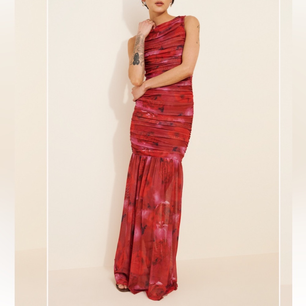 Elliatt Red Floral Maxi Dress